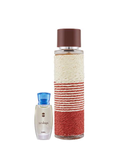 ajmal raindrops cp alcohol-free attar 10ml for women and maryaj deuce homme edp 100ml for men + 2 parfum testers free - 17122054 - Very Small Image - 1