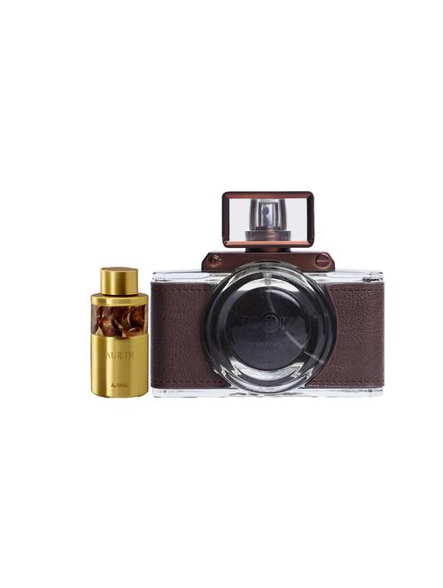 ajmal aurum cp alcohol-free attar 10ml for women and maryaj zoom pour homme edp 100ml for men + 2 parfum testers free - 17122068 - Very Small Image - 1