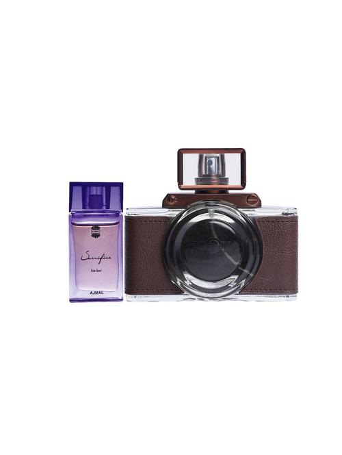 ajmal sacrifice for her cp 10ml for women and maryaj zoom pour homme edp 100ml for men + 2 parfum testers free - 17122083 - Very Small Image - 1