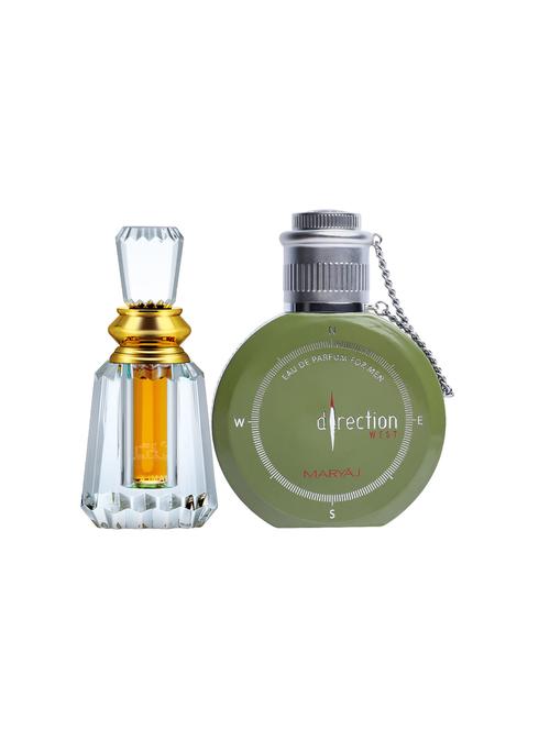 ajmal oudh mukhallat cp oudhy 6ml for unisex and maryaj direction west edp green 100ml for men + 2 parfum testers free - 17122098 - Very Small Image - 1