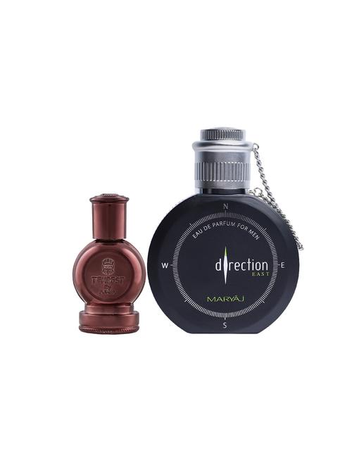ajmal tempest cp alcohol-free attar 12ml for unisex and maryaj direction east edp 100ml for men + 2 parfum testers free - 17122108 - Very Small Image - 1