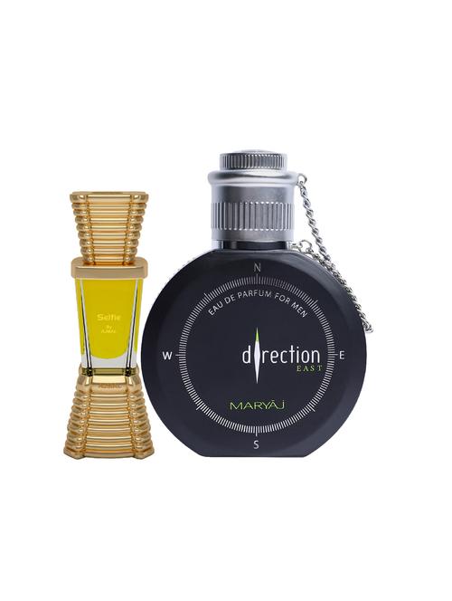 ajmal selfie cp alcohol-free attar 10ml for men and maryaj direction east edp 100ml for men + 2 parfum testers free - 17122111 - Very Small Image - 1