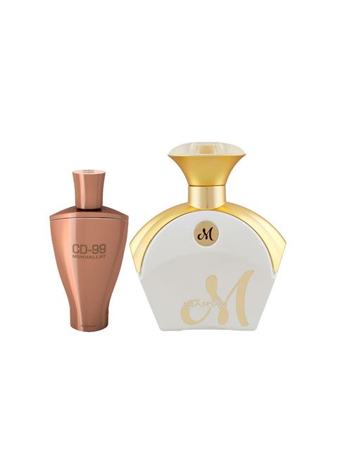 ajmal cd 99 mukhallat cp 14ml for unisex and maryaj m white for her edp 90ml for women + 2 parfum testers free - 17122136 - Very Small Image - 1