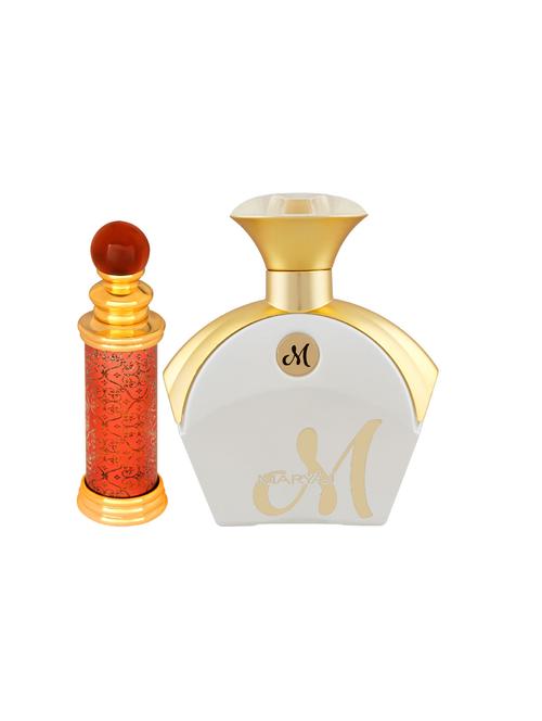 ajmal classic oud cp oudh 10ml for unisex and maryaj m white for her edp 90ml for women + 2 parfum testers free - 17122141 - Very Small Image - 1