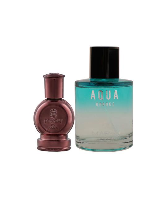 ajmal tempest cp alcohol-free attar 12ml for unisex and maryaj aqua brooke edp 100ml for women + 2 parfum testers free - 17122172 - Very Small Image - 1