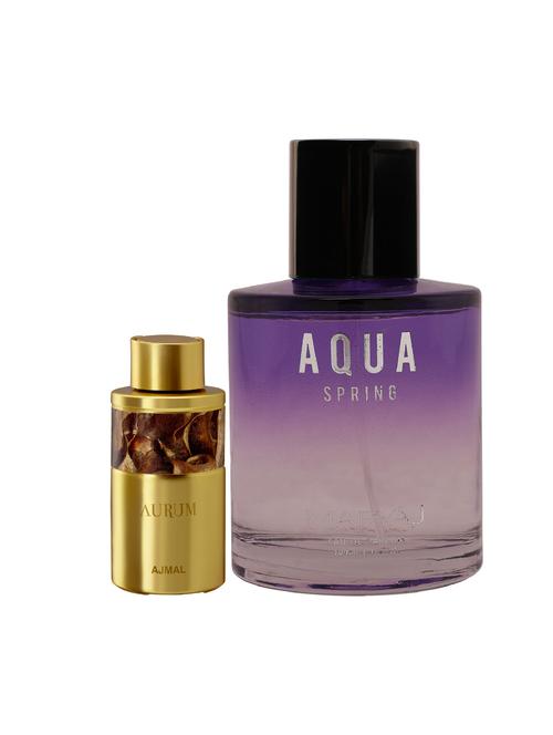 ajmal aurum cp alcohol-free attar 10ml for women and maryaj aqua spring edp 100ml for women + 2 parfum testers free - 17122191 - Very Small Image - 1