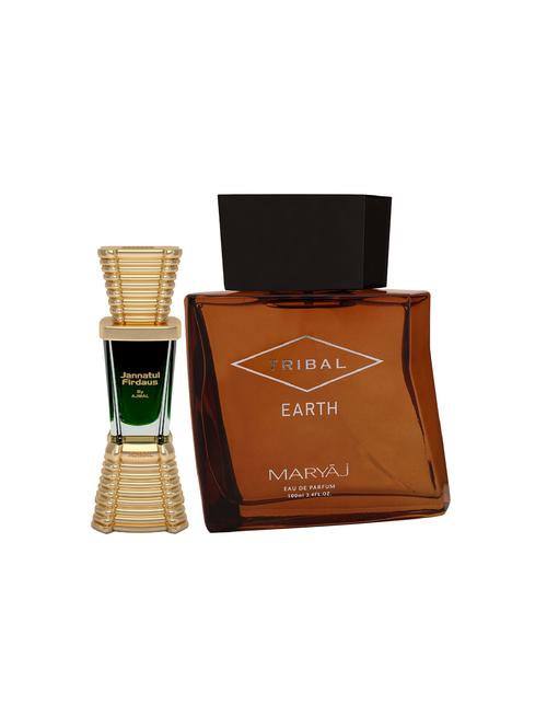 ajmal jannatul firdaus cp 10ml for unisex and maryaj tribal earth edp 100ml for unisex + 2 parfum testers free - 17122210 - Very Small Image - 1