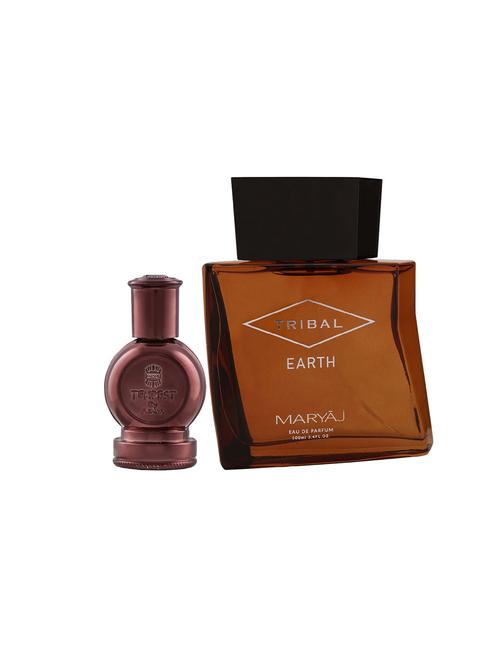 ajmal tempest cp alcohol-free attar 12ml for unisex and maryaj tribal earth edp 100ml for unisex + 2 parfum testers free - 17122216 - Very Small Image - 1