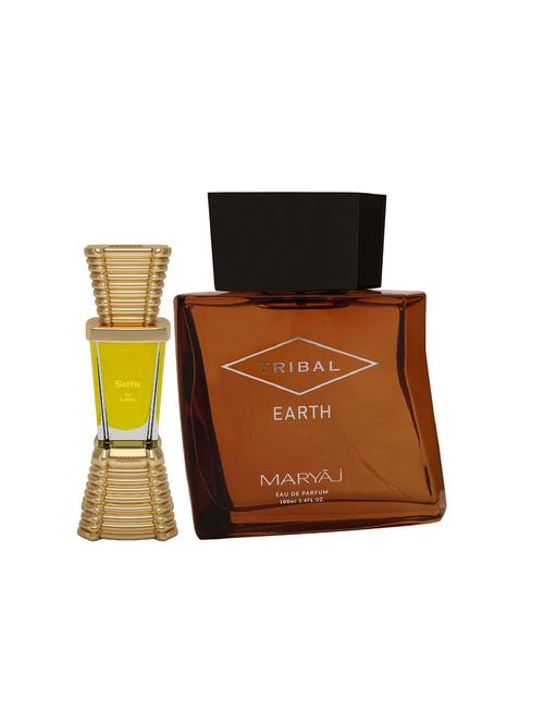 ajmal selfie cp alcohol-free attar 10ml for men and maryaj tribal earth edp 100ml for unisex + 2 parfum testers free - 17122219 - Very Small Image - 1