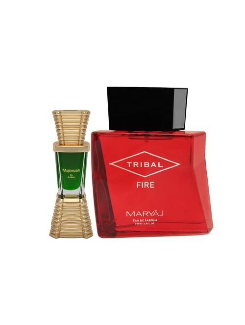 ajmal majmua cp alcohol-free attar 10ml for unisex and maryaj tribal fire edp 100ml for unisex + 2 parfum testers free - 17122237 - Very Small Image - 1