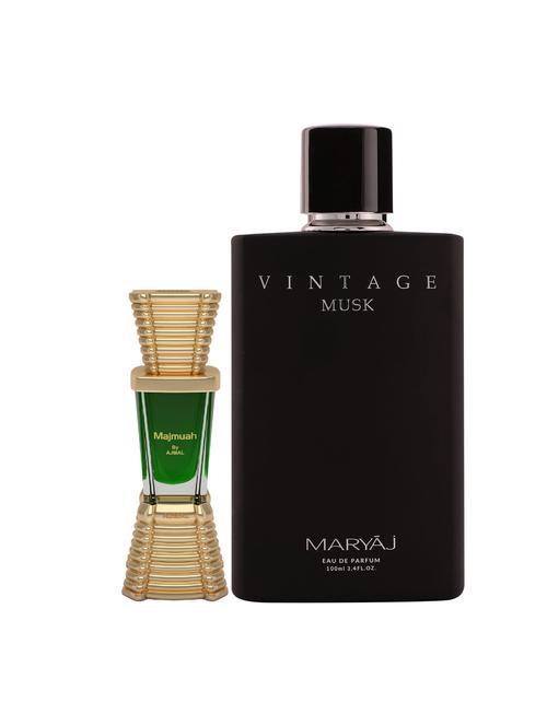 ajmal majmua cp alcohol-free attar 10ml for unisex and maryaj vintage edp musky 100ml for unisex + 2 parfum testers free - 17122281 - Very Small Image - 1