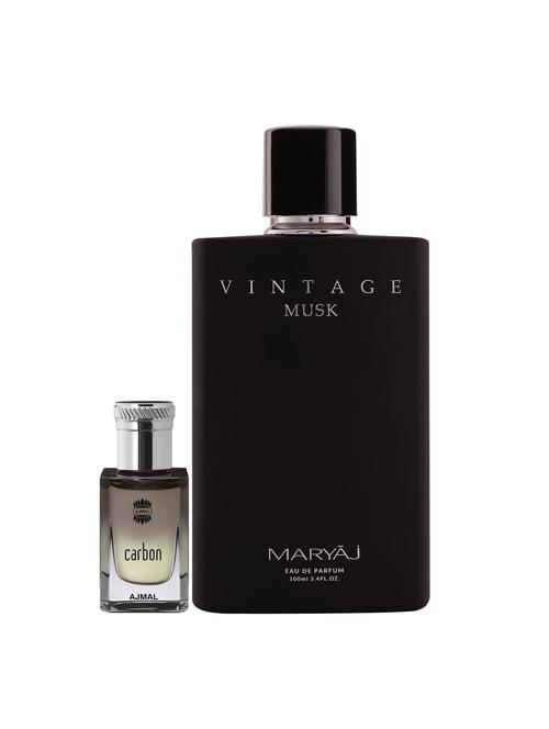 ajmal carbon cp alcohol-free attar 10ml for men and maryaj vintage edp musky 100ml for unisex + 2 parfum testers free - 17122283 - Very Small Image - 1
