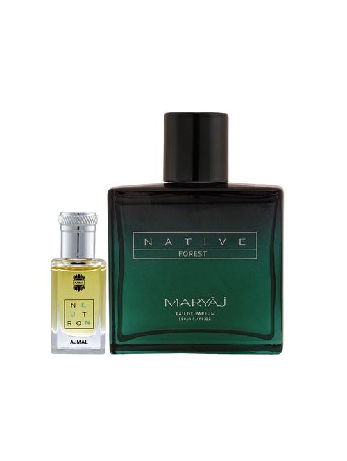 ajmal neutron cp alcohol-free attar 10ml for men and maryaj native forest edp 100ml for unisex + 2 parfum testers free - 17122308 - Very Small Image - 1