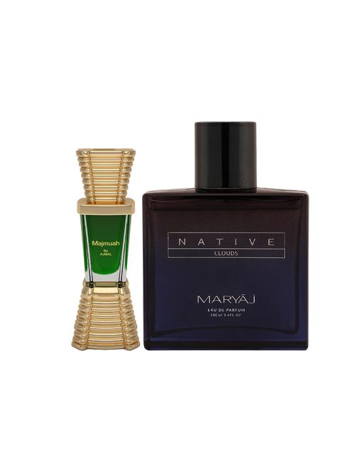 ajmal majmua cp alcohol-free attar 10ml for unisex and maryaj native clouds edp 100ml for unisex + 2 parfum testers free - 17122325 - Very Small Image - 1