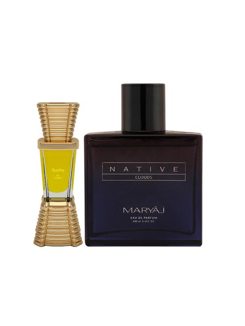 ajmal selfie cp alcohol-free attar 10ml for men and maryaj native clouds edp 100ml for unisex + 2 parfum testers free - 17122329 - Very Small Image - 1