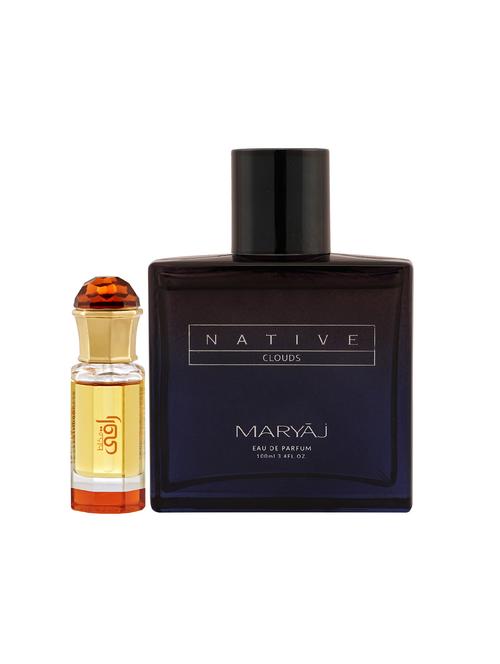 ajmal mukhallat raaqi cp 10ml for unisex and maryaj native clouds edp 100ml for unisex + 2 parfum testers free - 17122341 - Very Small Image - 1