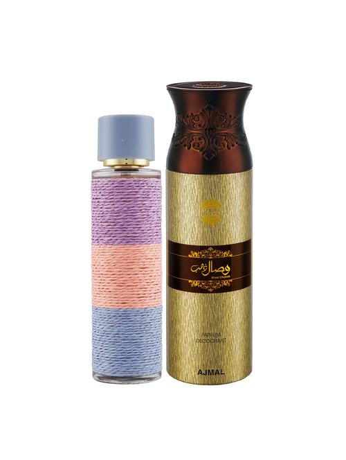 maryaj deuce femme edp perfume 100ml for women and ajmal wisal dhahab deodorant 200ml for men + 2 parfum testers free - 17122369 - Very Small Image - 1