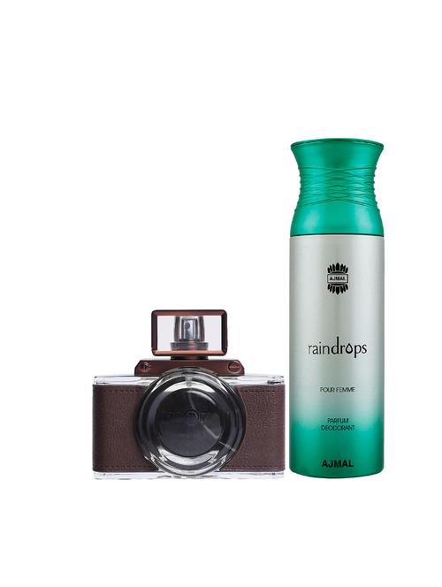 maryaj zoom pour homme edp spicy 100ml for men and ajmal raindrops femme deodorant 200ml for women + 2 parfum testers free - 17122407 - Very Small Image - 1
