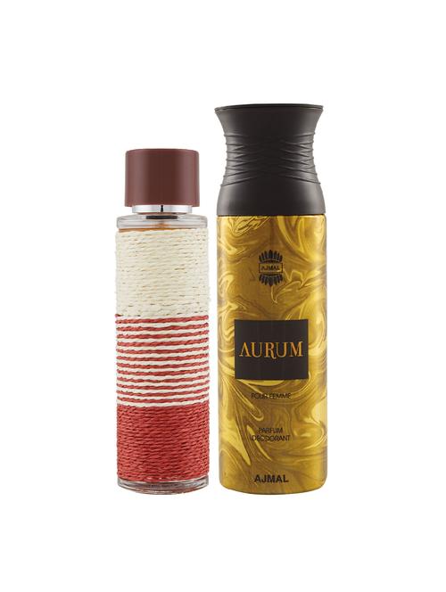 maryaj deuce homme edp spicy 100ml for men and ajmal aurum femme deodorant 200ml for women + 2 parfum testers free - 17122469 - Very Small Image - 1