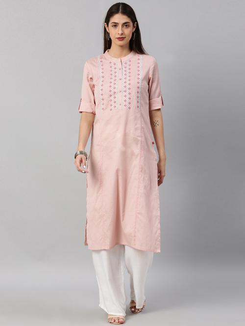 embroidered straight kurta - 17122904 - Very Small Image - 1