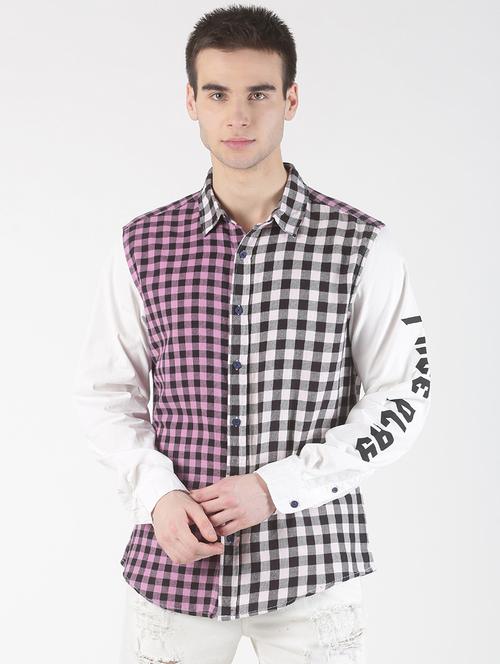 multi checkered casual shirt - 17123838 - Very Small Image - 1