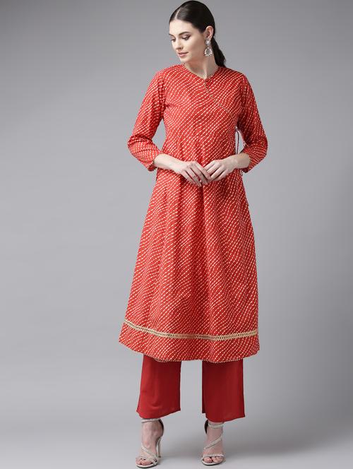leheriya kurta palazzo set - 17124196 - Very Small Image - 1