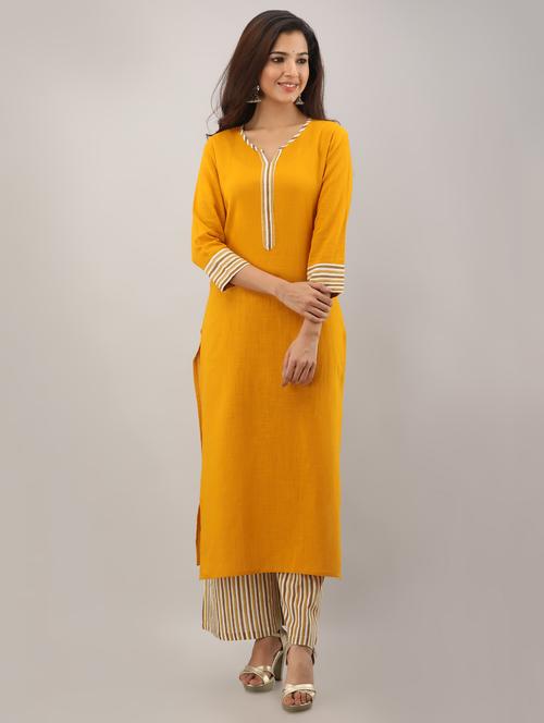 solid kurta palazzo set - 17125026 - Very Small Image - 1