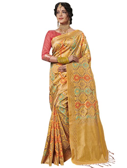self design woven saree with blouse - 17125143 - Very Small Image - 1