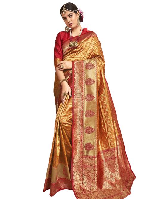 self design woven saree with blouse - 17125184 - Very Small Image - 1