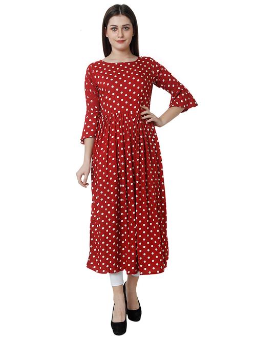 polka dot flared kurta - 17125746 - Very Small Image - 1