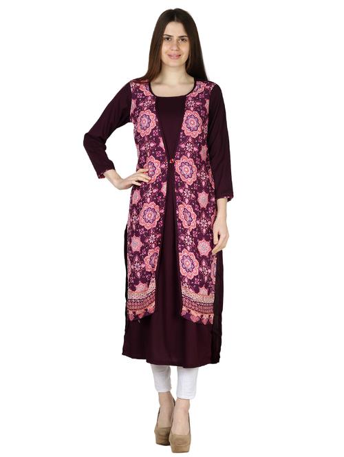 floral straight kurta - 17125776 - Very Small Image - 1