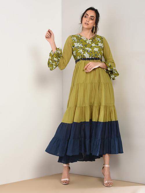 floral tiered ethnic dress - 17125808 - Very Small Image - 1