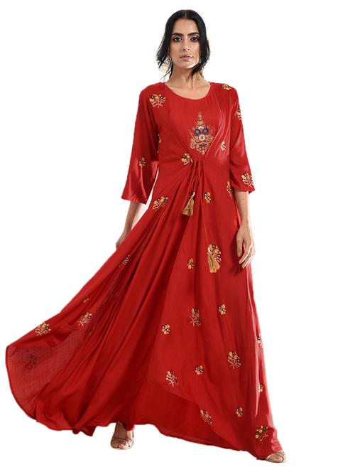 floral layered kurta - 17125809 - Very Small Image - 1