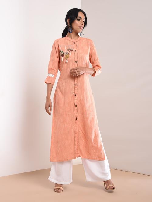 embroidered straight kurta - 17125873 - Very Small Image - 1