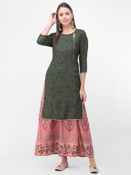 checkered straight kurta - 17126013 - Very Small Image - 1
