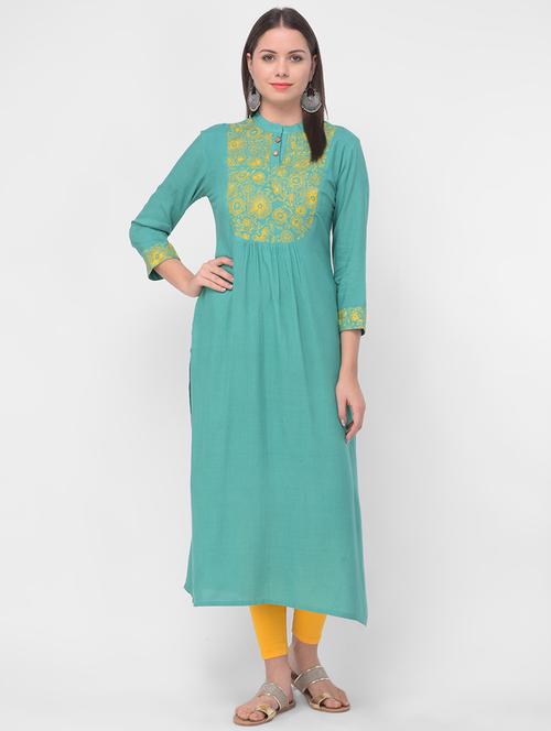 embroidered straight kurta - 17126030 - Very Small Image - 1