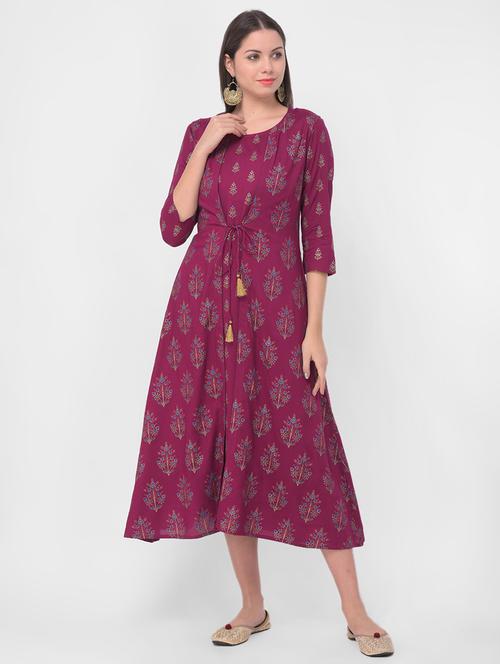 printed kurta with jacket - 17126036 - Very Small Image - 1