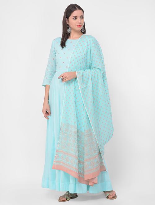 embroidered kurta dupatta set - 17126040 - Very Small Image - 1