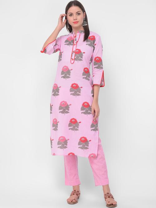floral kurta pant set - 17126072 - Very Small Image - 1
