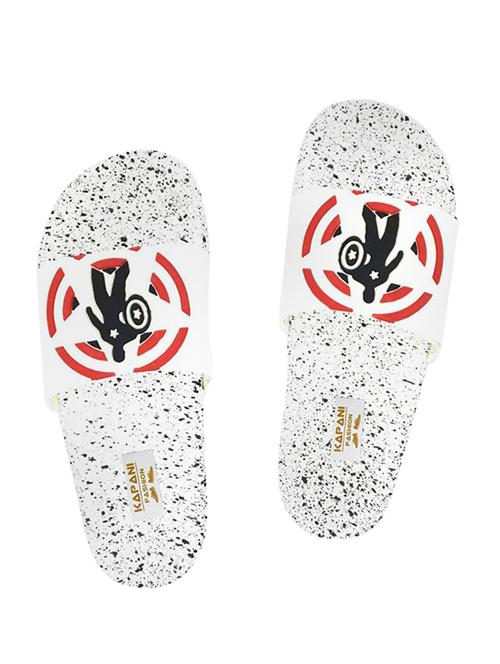 white rubber slip on flip flops - 17126231 - Very Small Image - 1