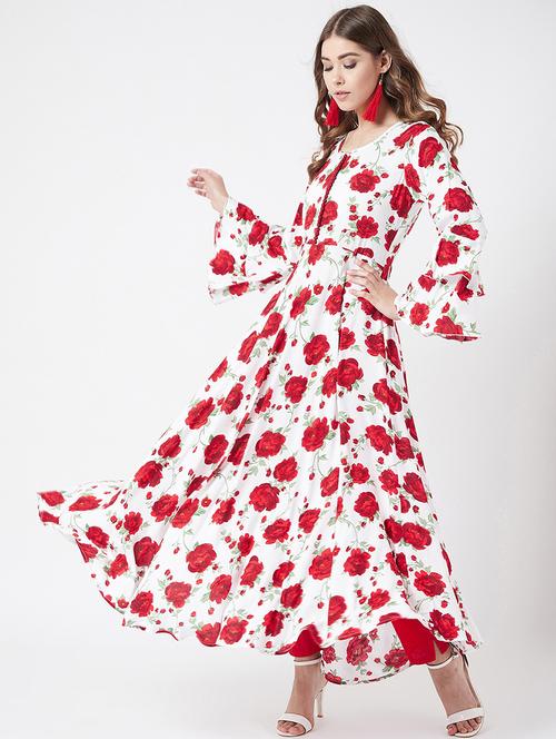 floral flared kurta - 17127032 - Very Small Image - 1