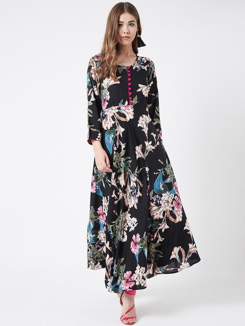 floral flared kurta - 17127034 - Very Small Image - 1