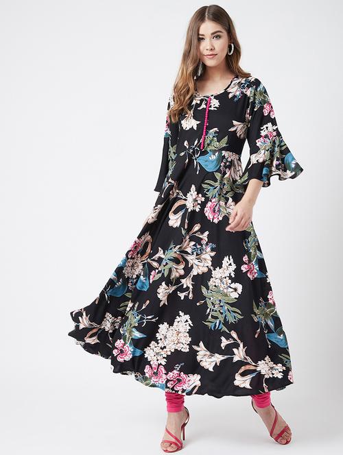 floral flared kurta - 17127039 - Very Small Image - 1