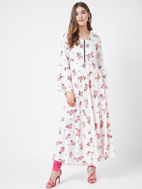 floral flared kurta - 17127050 - Very Small Image - 1