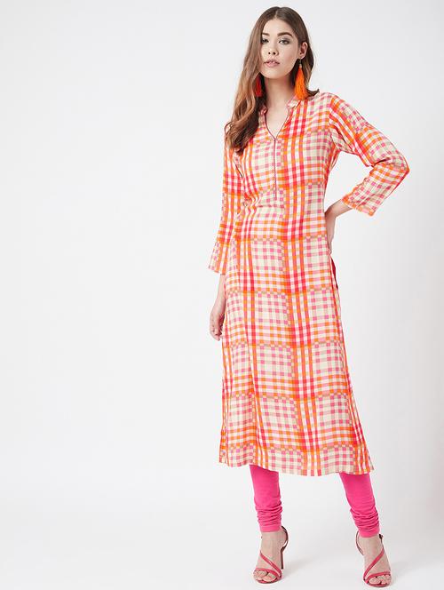 checkered straight kurta - 17127051 - Very Small Image - 1