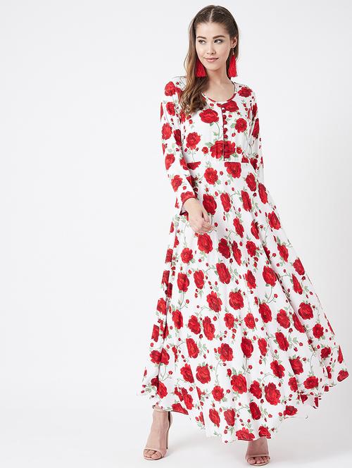 floral flared kurta - 17127052 - Very Small Image - 1