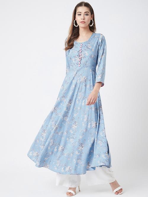 floral flared kurta - 17127055 - Very Small Image - 1