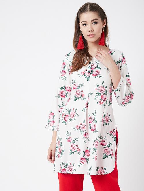 floral straight kurti - 17127056 - Very Small Image - 1