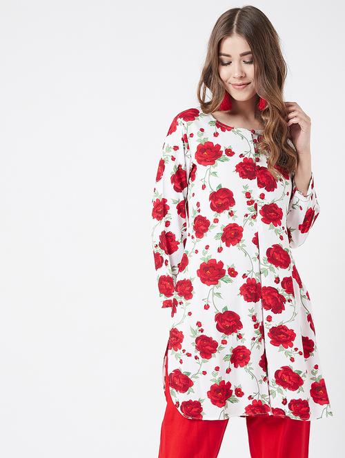 floral straight kurti - 17127058 - Very Small Image - 1