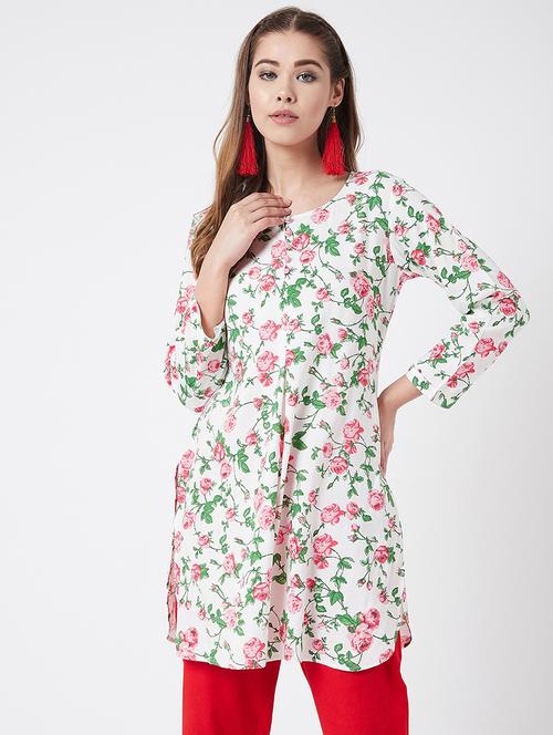 floral straight kurti - 17127063 - Very Small Image - 1